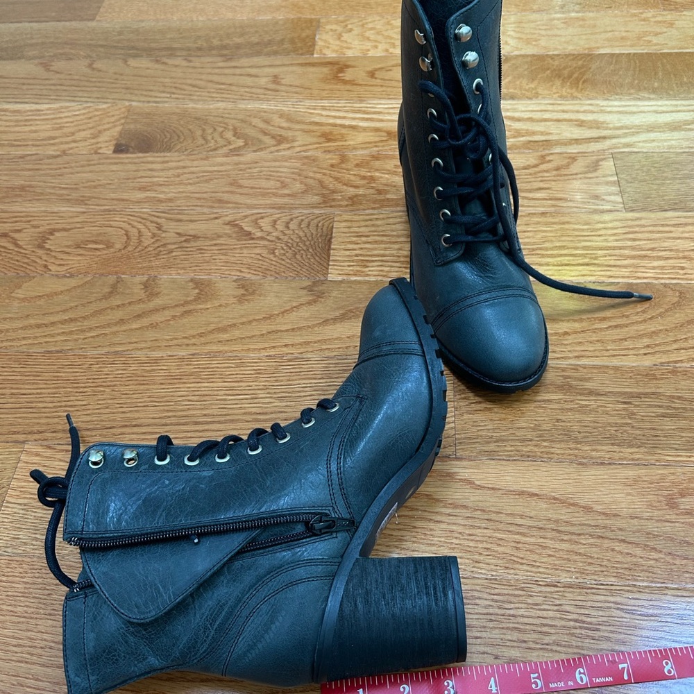 Black Lace-Up Ankle Boots